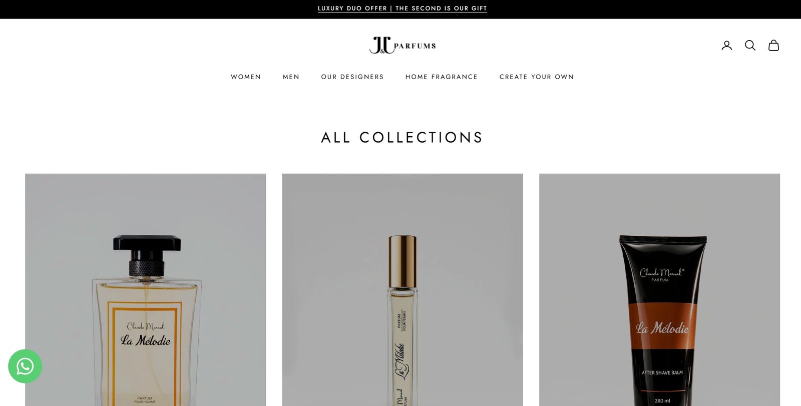 JJ Parfums website preview