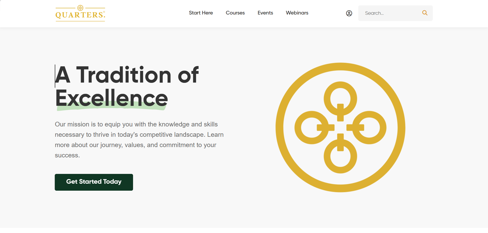 Quarters Academy website preview